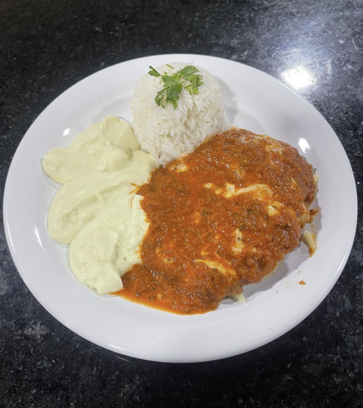 Filé à parmegiana de frango PRATOS EXECUTIVOS